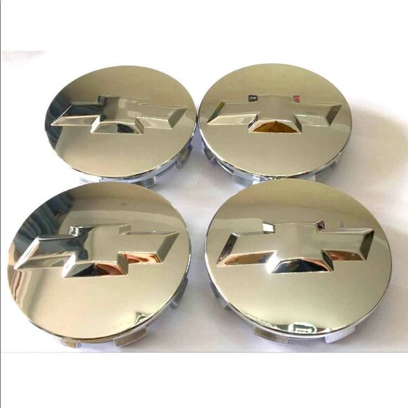 Chevrolet chrome center caps with Silver Bowtie NWT - Picture 1 of 8